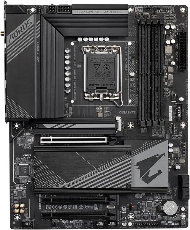 Alt view image 2 of 5 - GIGABYTE B760 AORUS ELITE AX LGA 1700 Intel B760 ATX Motherboard with DDR5, Triple M.2, PCIe 4.0, USB 3.2 Gen2X2 Type-C, WiFi 6E, 2.5GbE LAN, Q-Flash Plus, PCIe EZ-Latch