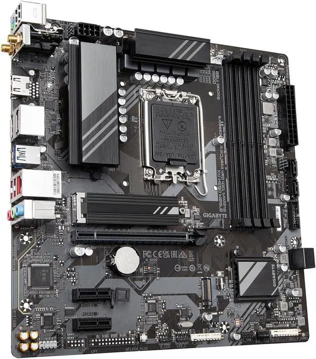 Alt view image 5 of 5 - GIGABYTE B760M DS3H AX LGA 1700 Intel B760 M-ATX Motherboard with DDR5, 2* M.2, PCIe 4.0, USB 3.2 Gen 2 Type-C, WiFi 6E, 2.5GbE LAN, Q-Flash Plus, PCIe EZ-Latch
