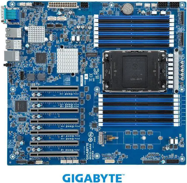 Alt view image 2 of 4 - GIGABYTE MS33-AR0 Extended ATX Server Motherboard, 4th Gen. Intel® Xeon® Scalable Processors, Intel® C741 Chipset, Single processor, LGA 4677.