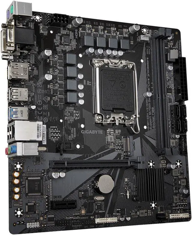 Alt view image 3 of 7 - GIGABYTE H610M S2H V2 DDR4 H610 Intel LGA 1700 Micro ATX Motherboard with DDR4, Single M.2, PCIe 4.0, USB 3.2 Gen1, Realtek 1GbE LAN