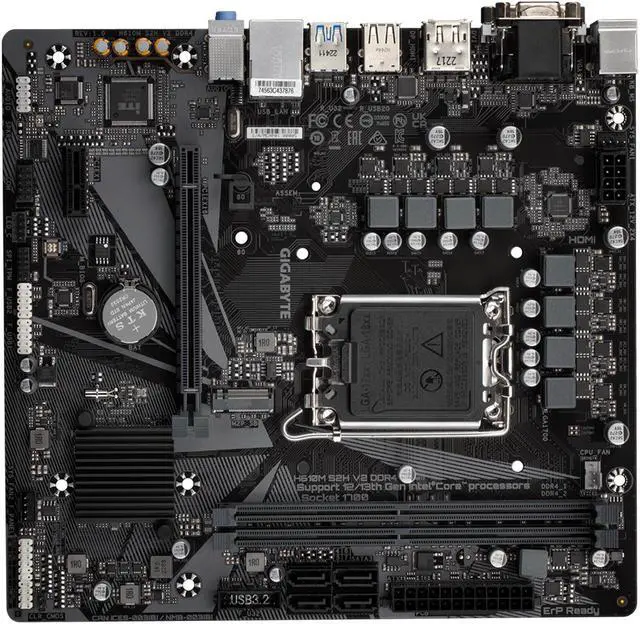 Alt view image 6 of 7 - GIGABYTE H610M S2H V2 DDR4 H610 Intel LGA 1700 Micro ATX Motherboard with DDR4, Single M.2, PCIe 4.0, USB 3.2 Gen1, Realtek 1GbE LAN
