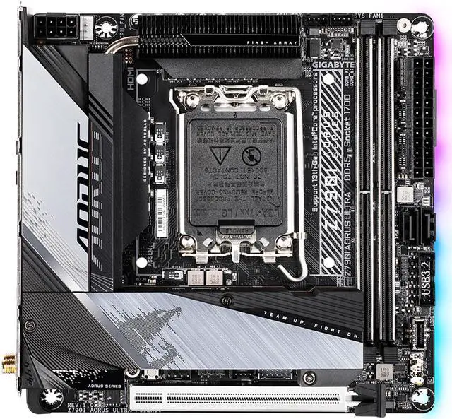 Alt view image 2 of 6 - GIGABYTE Z790I AORUS ULTRA LGA 1700 Intel Z790 Mini-ITX Motherboard with DDR5, Dual M.2, PCIe 5.0, USB 3.2 Gen2X2 Type-C, Intel Killer Wi-Fi 6E, Intel 2.5GbE LAN, Q-Flash Plus