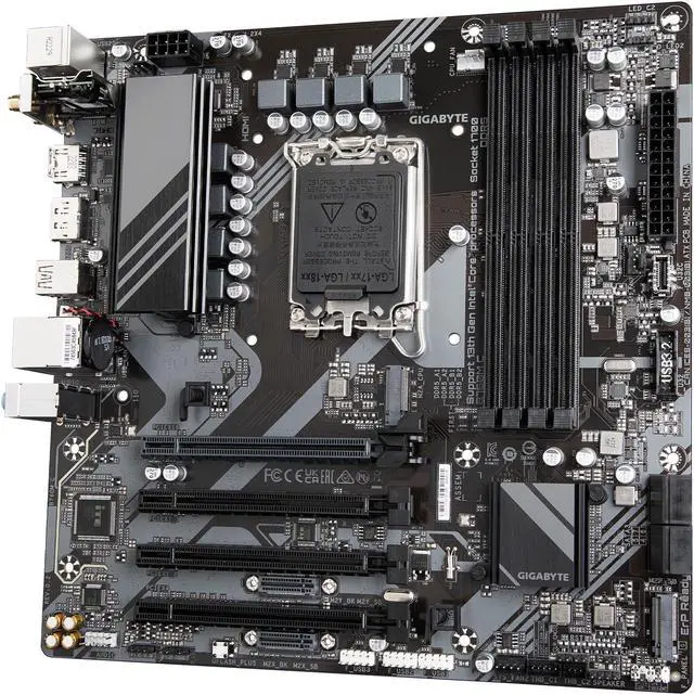 Alt view image 3 of 5 - GIGABYTE B760M C LGA 1700 Intel B760 M-ATX Motherboard with DDR5, M.2, PCIe 4.0, USB 3.2 Gen 2 Type-C, Realtek Wi-Fi 1GbE LAN, Q-Flash Plus, PCIe EZ-Latch