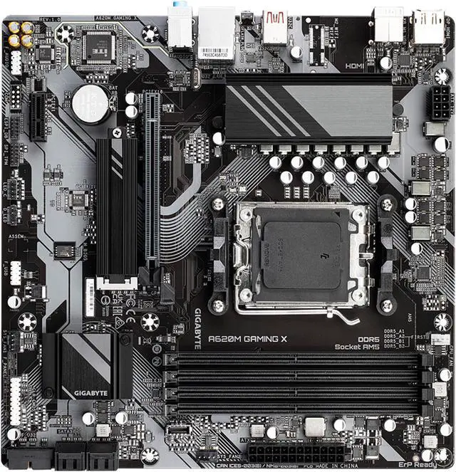 Alt view image 5 of 7 - GIGABYTE A620M GAMING X AM5 LGA 1718 AMD A620 M-ATX Motherboard with 5-Year Warranty, DDR5, PCIe 4.0 M.2, PCIe 4.0, USB 3.2 Gen1x2 Type-C, , Realtek 1GbE LAN, Q-Flash Plus, PCIe EZ-Latch