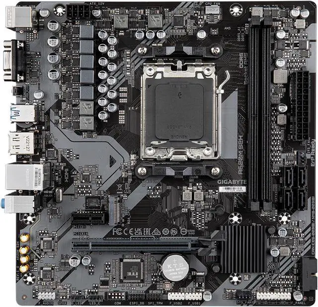 Alt view image 3 of 6 - GIGABYTE A620M S2H AM5 LGA 1718 AMD A620 M-ATX Motherboard with 3-Year Warranty, DDR5, Single M.2, PCIe 4.0, USB 3.2 Gen1, Realtek 1GbE LAN, Q-Flash Plus, PCIe EZ-Latch