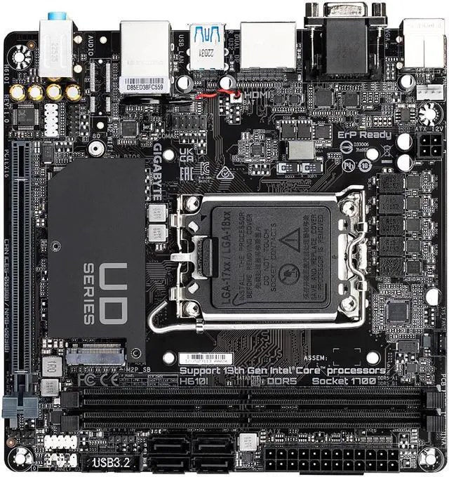 Alt view image 5 of 5 - GIGABYTE H610I H610 Intel LGA 1700 Mini-ITX Motherboard with DDR5, Single M.2, PCIe 4.0, USB 3.2 Gen1, Intel GbE LAN Chip