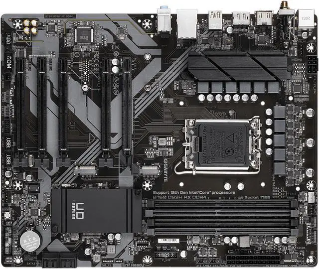 Alt view image 5 of 7 - GIGABYTE B760 DS3H AX DDR4 LGA 1700 Intel B760 ATX Motherboard with DDR4, M.2, PCIe 4.0, USB 3.2 Gen 2 Type-C, WiFi 6E Realtek GbE LAN, Q-Flash Plus, PCIe EZ-Latch