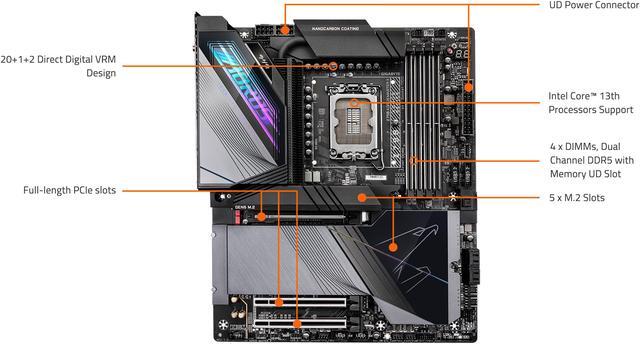 Alt view image 5 of 5 - GIGABYTE Z790 AORUS MASTER X LGA 1700(14th,13th,12th Gen) Intel Z790 X EATX Motherboard with DDR5, 5 M.2, PCIe 5.0, USB 3.2 Type-C, Wi-Fi 7, 10GbE LAN, Q-Flash Plus, EZ-Latch Plus