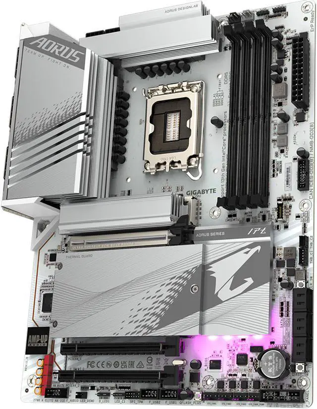 Alt view image 5 of 6 - GIGABYTE Z790 AORUS ELITE AX ICE LGA 1700 Intel Z790 X ATX Motherboard with DDR5, 4* M.2, PCIe 5.0, USB 3.2 Type-C, Wi-Fi 6E, 2.5GbE LAN, Q-Flash Plus, EZ-Latch Plus