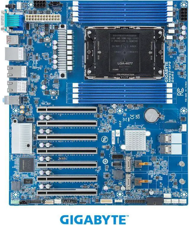 Alt view image 2 of 5 - Gigabyte MW83-RP0 Intel® Xeon® W Workstation Board, Single processor, LGA 4677, Intel® W790 Chipset, 8-Channel DDR5 RDIMM/3DS-RDIMM, 8 x DIMMs, ASPEED® AST2600 BMC.