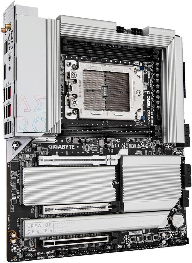 Alt view image 2 of 5 - GIGABYTE TRX50 AERO D sTR5 AMD TRX50 EATX Motherboard - DDR5, PCIe 5.0 M.2, PCIe 5.0, USB4 Type-C, Wi-Fi 7, Marvell 10GbE