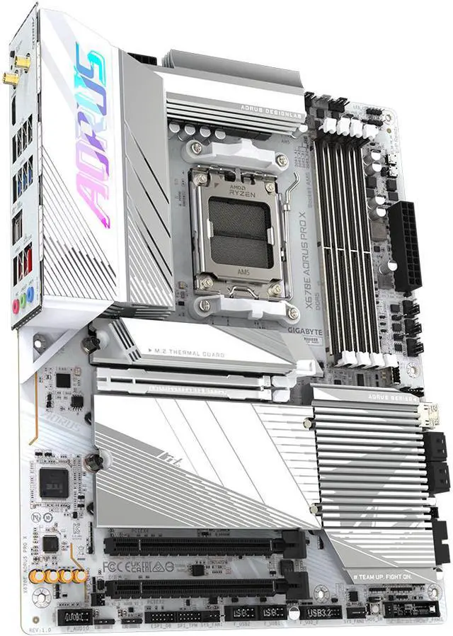Alt view image 3 of 6 - GIGABYTE X670E AORUS PRO X  AM5 LGA 1718 AMD X670E ATX Motherboard with 5-Year Warranty DDR5, Quad M.2, PCIe 5.0, USB 3.2 Gen2X2 Type-C, WiFi 7, Intel 2.5GbE LAN, Q-Flash Plus, EZ-Latch Plus