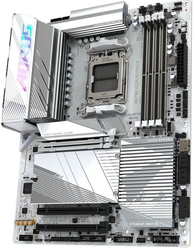 Alt view image 4 of 6 - GIGABYTE X670E AORUS PRO X  AM5 LGA 1718 AMD X670E ATX Motherboard with 5-Year Warranty DDR5, Quad M.2, PCIe 5.0, USB 3.2 Gen2X2 Type-C, WiFi 7, Intel 2.5GbE LAN, Q-Flash Plus, EZ-Latch Plus