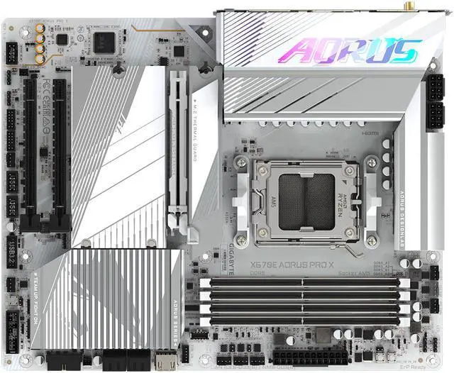 Alt view image 5 of 6 - GIGABYTE X670E AORUS PRO X  AM5 LGA 1718 AMD X670E ATX Motherboard with 5-Year Warranty DDR5, Quad M.2, PCIe 5.0, USB 3.2 Gen2X2 Type-C, WiFi 7, Intel 2.5GbE LAN, Q-Flash Plus, EZ-Latch Plus