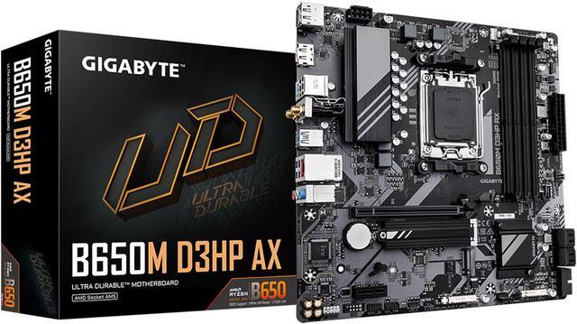 好評 GIGABYTE B650M D3HP AX AM5 LGA 1718 AMD B650 M-ATX DDR5, 2x マザーボード