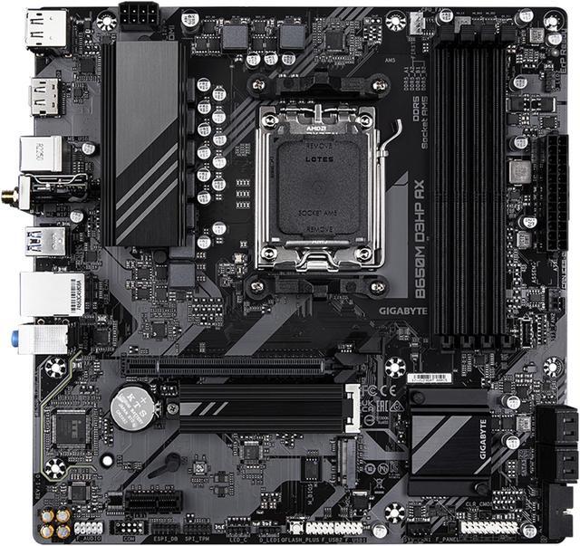 Alt view image 2 of 6 - GIGABYTE B650M D3HP AX AM5 LGA 1718 AMD B650 M-ATX DDR5, 2x PCIe 4.0 M.2, PCIe 4.0, USB 3.2 Gen2 Type-C, Wi-Fi 6E, 2.5GbE LAN