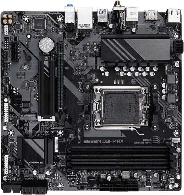 Alt view image 4 of 6 - GIGABYTE B650M D3HP AX AM5 LGA 1718 AMD B650 M-ATX DDR5, 2x PCIe 4.0 M.2, PCIe 4.0, USB 3.2 Gen2 Type-C, Wi-Fi 6E, 2.5GbE LAN