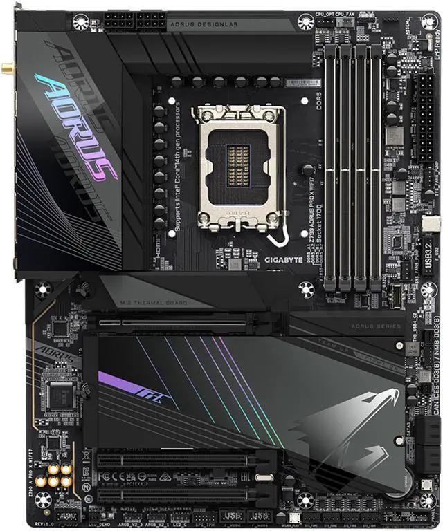 Alt view image 2 of 7 - GIGABYTE Z790 AORUS PRO X WIFI7 LGA 1700 Intel Z790 X ATX Motherboard with DDR5, 5 x M.2, PCIe 5.0, USB 3.2 Type-C, Wi-Fi 7, 5GbE LAN, Q-Flash Plus, EZ-Latch Plus
