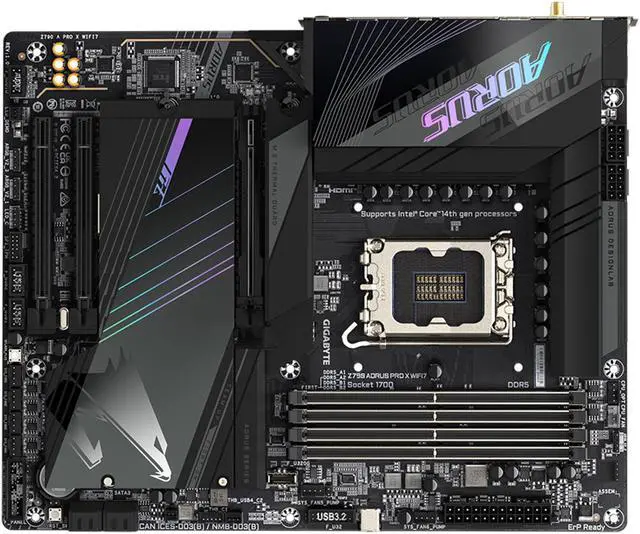 Alt view image 5 of 7 - GIGABYTE Z790 AORUS PRO X WIFI7 LGA 1700 Intel Z790 X ATX Motherboard with DDR5, 5 x M.2, PCIe 5.0, USB 3.2 Type-C, Wi-Fi 7, 5GbE LAN, Q-Flash Plus, EZ-Latch Plus