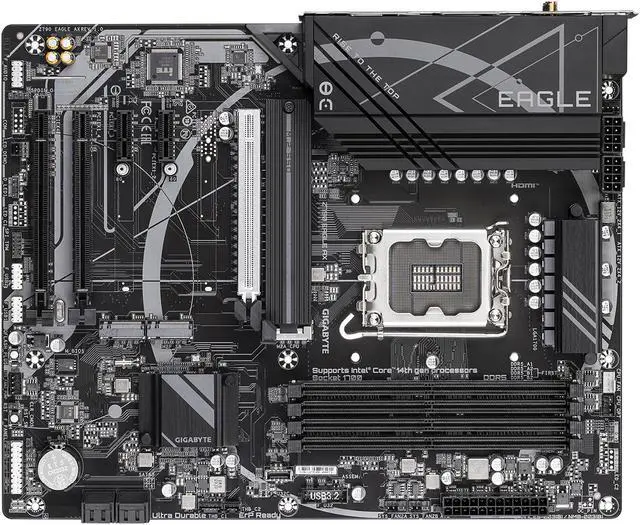 Alt view image 4 of 6 - GIGABYTE Z790 EAGLE AX LGA 1700 Intel Z790 ATX Motherboard with DDR5, M.2, PCIe 5.0, USB 3.2 Gen2X2 Type-C, Intel Wi-Fi 6E, 2.5GbE LAN, Q-Flash Plus, EZ-Latch