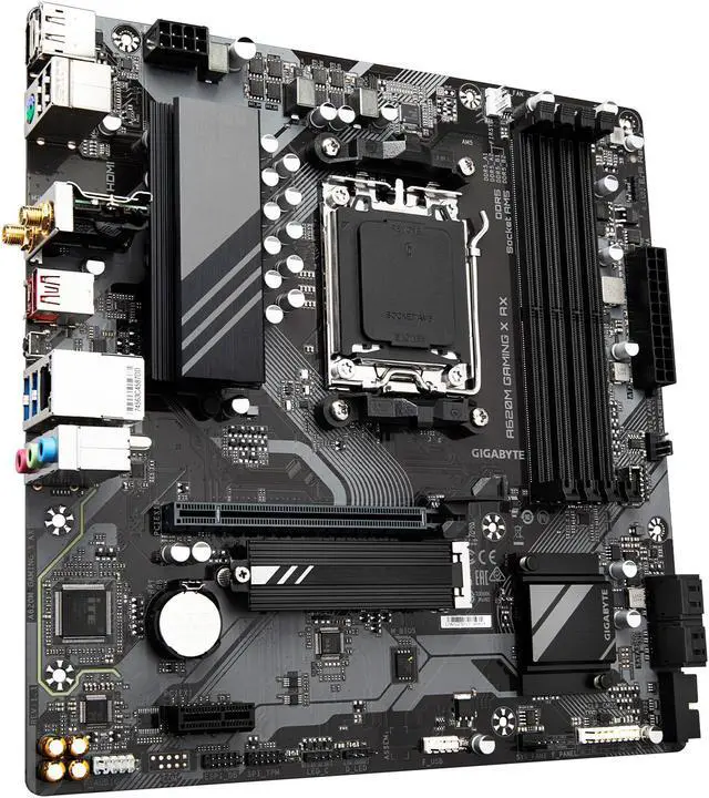 Alt view image 3 of 5 - GIGABYTE A620M GAMING X AX (Rev. 1.1) AM5 LGA 1718 AMD A620 M-ATX, DDR5, PCIe 4.0 M.2, PCIe 4.0, USB 3.2 Gen1x2 Type-C, Wi-Fi 6E, Realtek 1GbE LAN, Q-Flash Plus, PCIe EZ-Latch