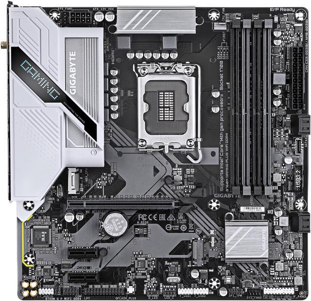 Alt view image 2 of 5 - GIGABYTE B760M GAMING PLUS WIFI DDR4 LGA 1700 Intel B760 M-ATX Motherboard with DDR4, 2* M.2, PCIe 4.0, Front USB 3.2 Gen 1 Type-C, WiFi 6 GbE LAN, Q-Flash Plus, PCIe EZ-Latch