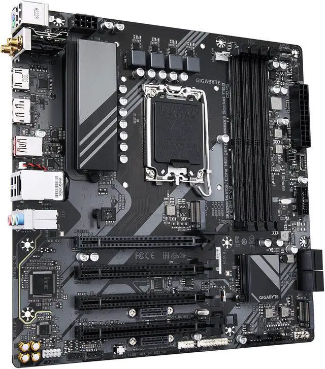 Alt view image 2 of 5 - GIGABYTE B760M C V2 LGA 1700 Intel B760 M-ATX Motherboard with DDR5, Triple M.2, PCIe 4.0, USB 3.2 Gen 2x2 Type-C, WiFi 6, 1GbE LAN, Q-Flash Plus, EZ-Latch