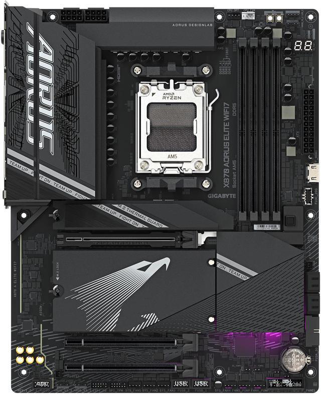 Alt view image 2 of 5 - GIGABYTE X870 AORUS ELITE WIFI7 AM5 LGA 1718, ATX, DDR5, 4x M.2, PCIe 5.0, USB4, Wi-Fi 7, 2.5GbE LAN, EZ-Latch, 5-Year Warranty