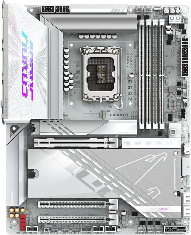 Alt view image 2 of 4 - GIGABYTE Z890 AORUS PRO ICE Ultra Core (Series 2) LGA 1851, ATX, DDR5, 5x M.2, PCIe 5.0, Thunderbolt 4, WIFI7, 5GbE LAN, EZ-Latch