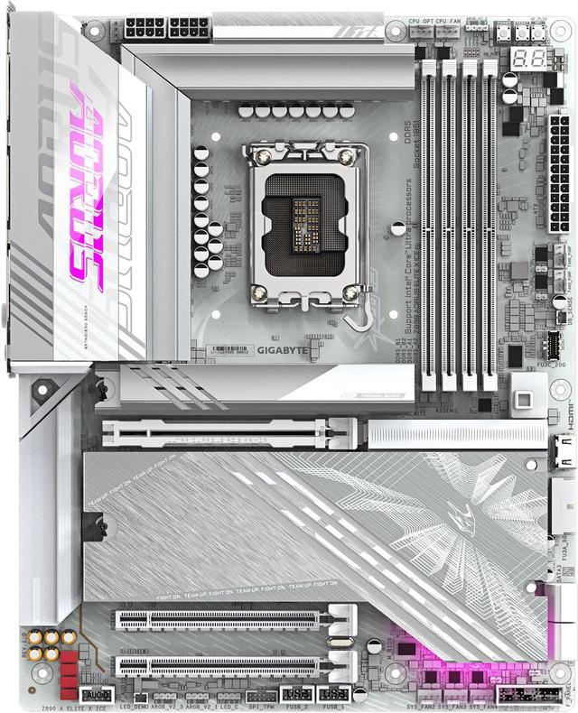 Alt view image 2 of 4 - GIGABYTE Z890 AORUS ELITE X ICE Ultra Core (Series 2) LGA 1851, ATX, DDR5, 5x M.2, PCIe 5.0, Thunderbolt 4, WIFI7, 2.5GbE LAN, EZ-Latch