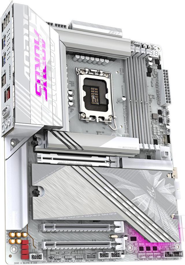 Alt view image 3 of 4 - GIGABYTE Z890 AORUS ELITE X ICE Ultra Core (Series 2) LGA 1851, ATX, DDR5, 5x M.2, PCIe 5.0, Thunderbolt 4, WIFI7, 2.5GbE LAN, EZ-Latch