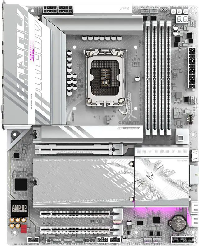 Alt view image 2 of 4 - GIGABYTE Z890 AORUS ELITE WIFI7 ICE Ultra Core (Series 2) LGA 1851, ATX, DDR5, 4x M.2, PCIe 5.0, Thunderbolt 4, WIFI7, 2.5GbE LAN, EZ-Latch