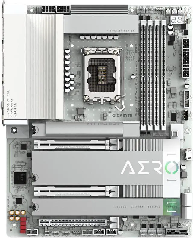 Alt view image 2 of 4 - GIGABYTE Z890 AERO G Ultra Core (Series 2) LGA 1851, ATX, DDR5, 5xM.2, PCIe 5.0, Thunderbolt 4, WIFI7, Dual 2.5Gbe LAN, EZ-Latch