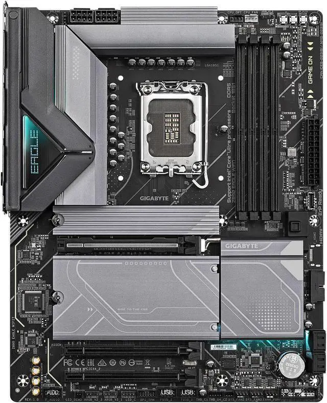 Alt view image 2 of 5 - GIGABYTE Z890 EAGLE WIFI7 Ultra Core (Series 2) LGA 1851, ATX, DDR5, 4x M.2, PCIe 5.0, USB4, WIFI7, 2.5GbE LAN, EZ-Latch