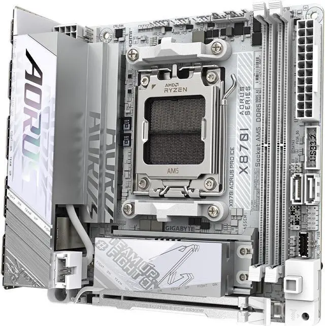 Alt view image 4 of 6 - GIGABYTE X870I AORUS PRO ICE AMD AM5 LGA 1718 Motherboard, Mini-ITX, DDR5, 2x M.2, PCIe 5.0, USB-C, WIFI7, 2.5GbE LAN, EZ-Latch, 5-Year Warranty