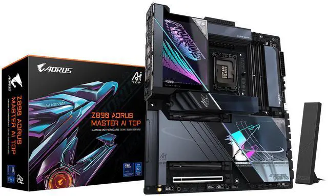 Alt view image 3 of 5 - GIGABYTE Z890 AORUS MASTER AI TOP Intel Core Ultra (Series 2) LGA 1851 Motherboard, E-ATX, DDR5, 4x M.2, PCIe 5.0, Thunderbolt 4, WIFI7, 10GbE LAN, EZ-Latch
