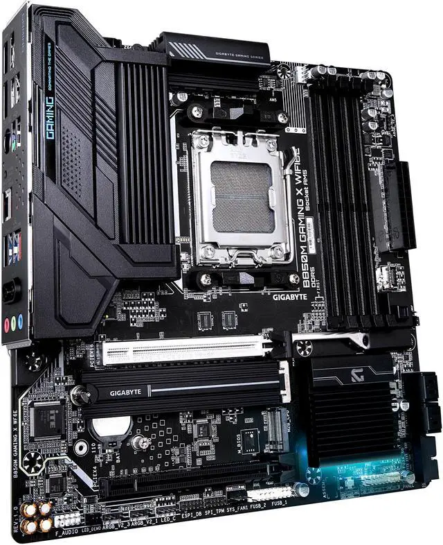 Alt view image 3 of 4 - GIGABYTE B850M GAMING X WIFI6E AMD AM5 LGA 1718 Motherboard, mATX, DDR5, 2x M.2, PCIe 5.0, USB-C, WIFI6E, 2.5GbE LAN, EZ-Latch, 5-Year Warranty