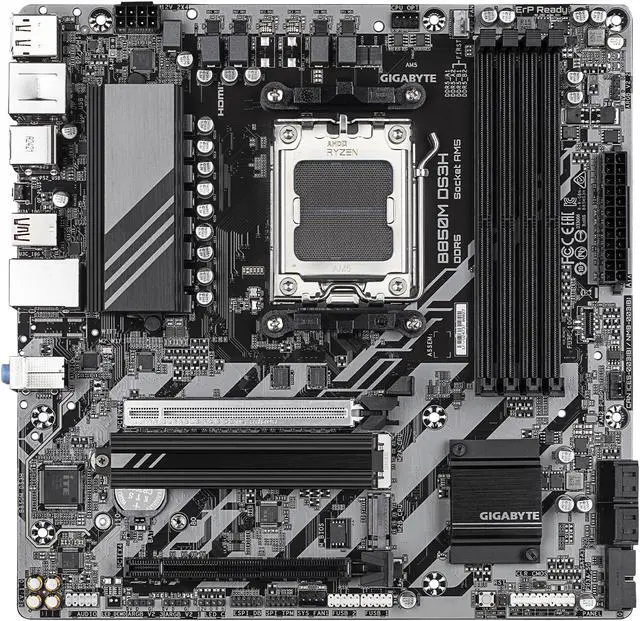 Alt view image 2 of 4 - GIGABYTE B850M DS3H AMD AM5 LGA 1718 Motherboard, mATX, DDR5, 2x M.2, PCIe 5.0, USB-C, 2.5GbE LAN, EZ-Latch, 5-Year Warranty