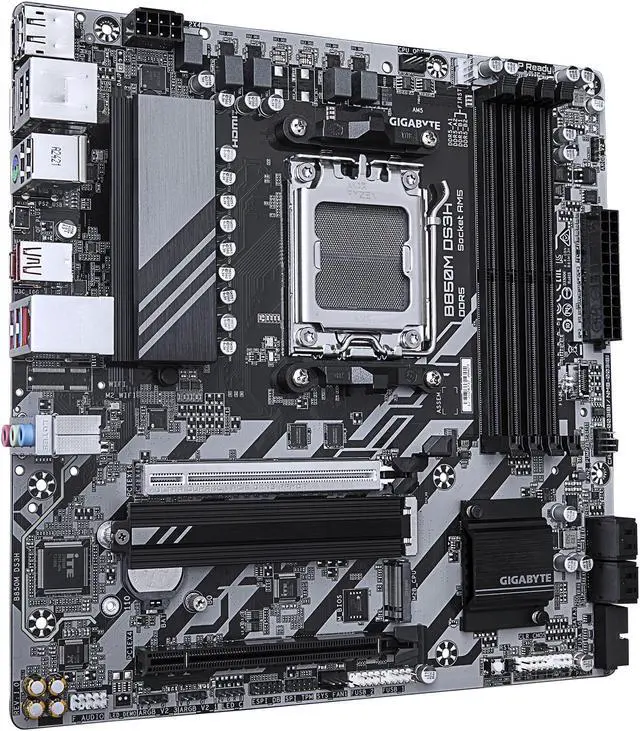Alt view image 3 of 4 - GIGABYTE B850M DS3H AMD AM5 LGA 1718 Motherboard, mATX, DDR5, 2x M.2, PCIe 5.0, USB-C, 2.5GbE LAN, EZ-Latch, 5-Year Warranty