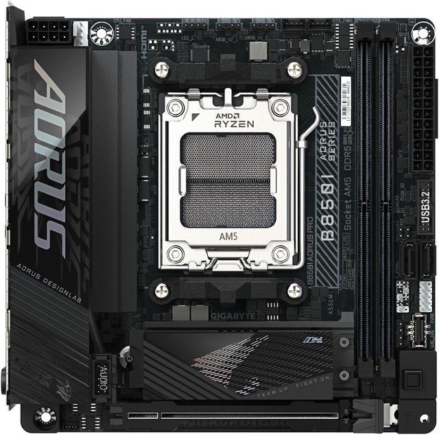 GIGABYTE B850I AORUS PRO AMD AM5 LGA 1718 Motherboard, Mini-ITX, DDR5, 2x M.2, PCIe 5.0, USB-C, WIFI7, 2.5GbE LAN, EZ-Latch, 5-Year Warranty - Newegg.com GIGABYTE B850I AORUS PRO AMD AM5 LGA 1718 Motherboard, Mini-ITX, DDR5, 2x M.2, PCIe 5.0, USB-C, WIFI7, 2.5GbE LAN, EZ-Latch, 5-Year Warranty - Newegg.com