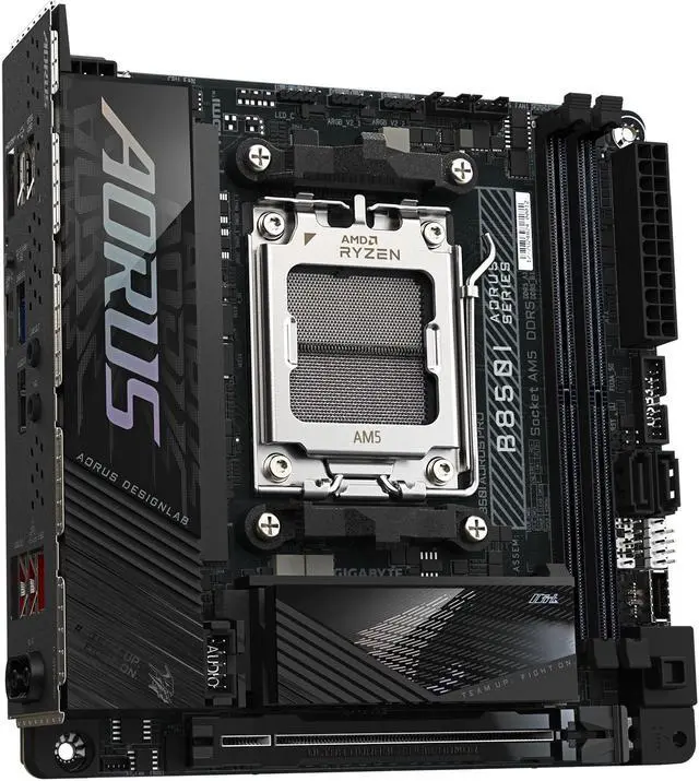 Alt view image 3 of 4 - GIGABYTE B850I AORUS PRO AMD AM5 LGA 1718 Motherboard, Mini-ITX, DDR5, 2x M.2, PCIe 5.0, USB-C, WIFI7, 2.5GbE LAN, EZ-Latch, 5-Year Warranty
