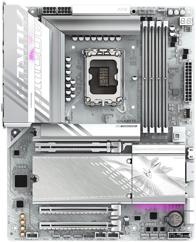Alt view image 2 of 4 - GIGABYTE B860 AORUS ELITE WIFI7 ICE Intel Core Ultra (Series 2) LGA 1851 Motherboard, ATX, DDR5, 3x M.2, PCIe 5.0, USB-C, WIFI7, 2.5GbE LAN, EZ-Latch
