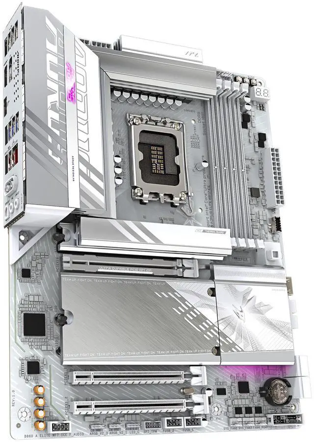 Alt view image 3 of 4 - GIGABYTE B860 AORUS ELITE WIFI7 ICE Intel Core Ultra (Series 2) LGA 1851 Motherboard, ATX, DDR5, 3x M.2, PCIe 5.0, USB-C, WIFI7, 2.5GbE LAN, EZ-Latch