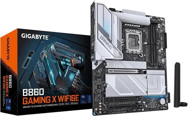 Main image of GIGABYTE B860 GAMING X WIFI6E Intel Core Ultra (Series 2) LGA 1851 Motherboard, ATX, DDR5, 3x M.2, PCIe 5.0, USB-C, WIFI6E, 2.5GbE LAN, EZ-Latch