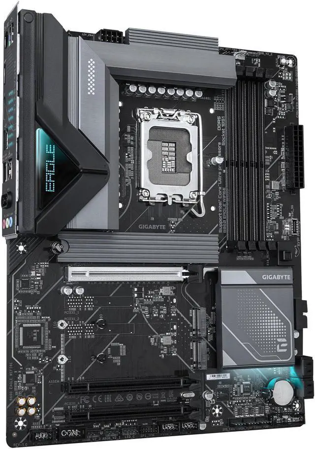 Alt view image 3 of 4 - GIGABYTE B860 EAGLE WIFI6E Intel Core Ultra (Series 2) LGA 1851 Motherboard, ATX, DDR5, 3x M.2, PCIe 5.0, USB-C, WIFI6E, 2.5GbE LAN, EZ-Latch