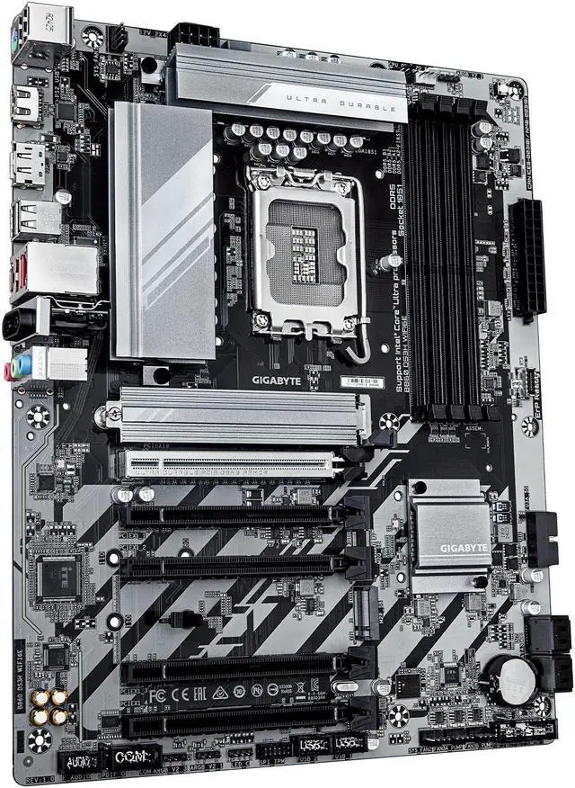Alt view image 3 of 4 - GIGABYTE B860 DS3H WIFI6E Intel Core Ultra (Series 2) LGA 1851 Motherboard, ATX, DDR5, 3x M.2, PCIe 5.0, USB-C, WIFI6E, 2.5GbE LAN, EZ-Latch