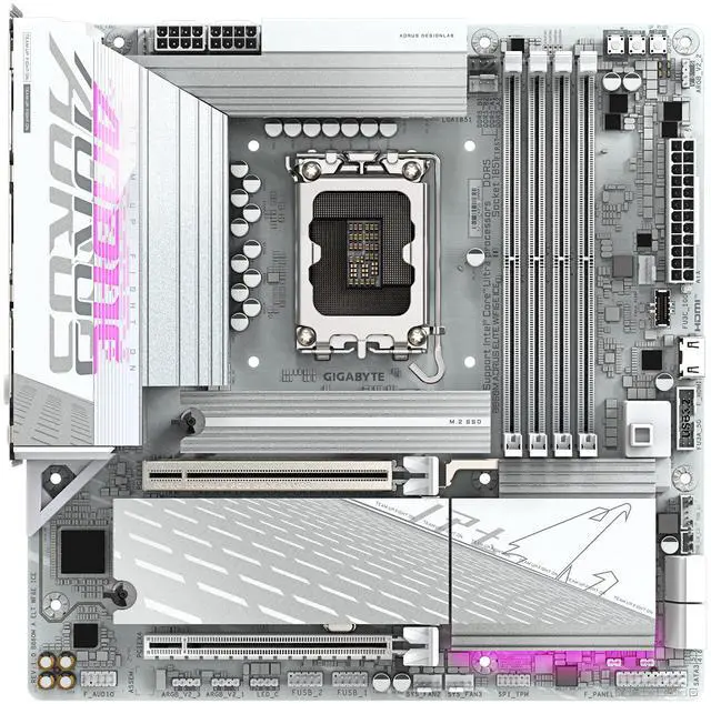 Alt view image 2 of 4 - GIGABYTE B860M AORUS ELITE WIFI6E ICE Intel Core Ultra (Series 2) LGA 1851 Motherboard, mATX, DDR5, 3x M.2, PCIe 5.0, USB-C, WIFI6E, 2.5GbE LAN, EZ-Latch