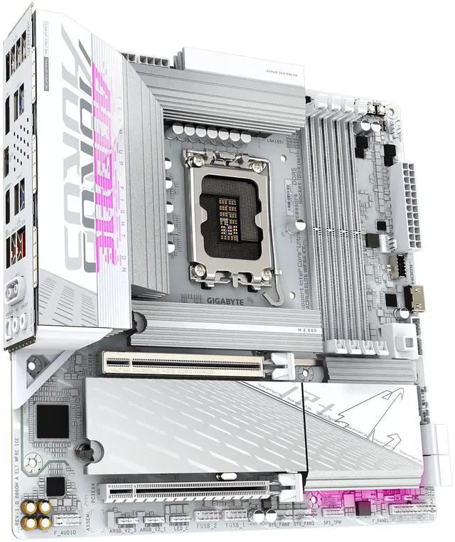 Alt view image 3 of 4 - GIGABYTE B860M AORUS ELITE WIFI6E ICE Intel Core Ultra (Series 2) LGA 1851 Motherboard, mATX, DDR5, 3x M.2, PCIe 5.0, USB-C, WIFI6E, 2.5GbE LAN, EZ-Latch