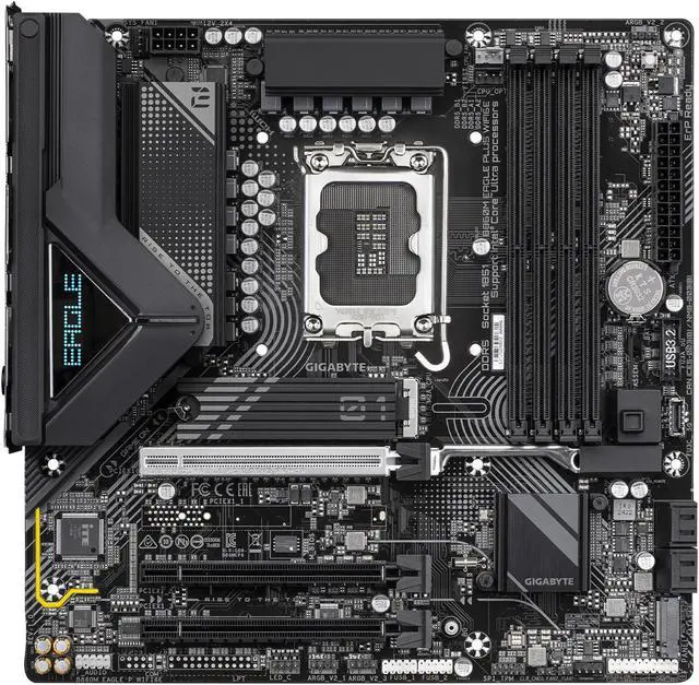 Alt view image 2 of 4 - GIGABYTE B860M EAGLE PLUS WIFI6E Intel Core Ultra (Series 2) LGA 1851 Motherboard, mATX, DDR5, 2x M.2, PCIe 5.0, USB-C, WIFI6E, 2.5GbE LAN, EZ-Latch