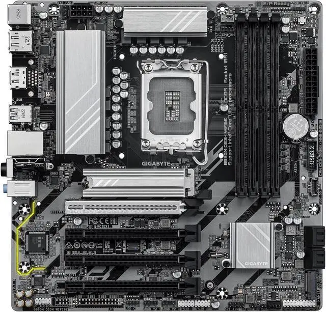 Alt view image 2 of 4 - GIGABYTE B860M DS3H WIFI6E Intel Core Ultra (Series 2) LGA 1851 Motherboard, mATX, DDR5, 2x M.2, PCIe 5.0, USB-C, WIFI6E, 2.5GbE LAN, EZ-Latch